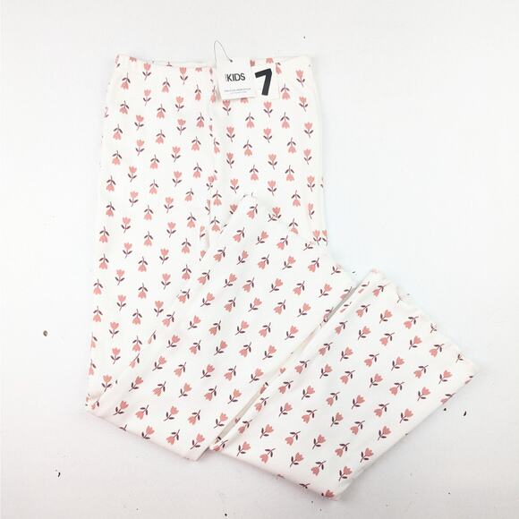 Cotton On Girls Mauve Floral Bell Bottom Leggings - 7 Youth - Picture 1 of 6